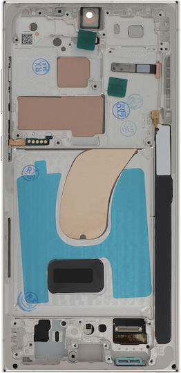 Clappio Пълен комплект S23 Ultra LCD екран + тъчскрийн + шаси бежов