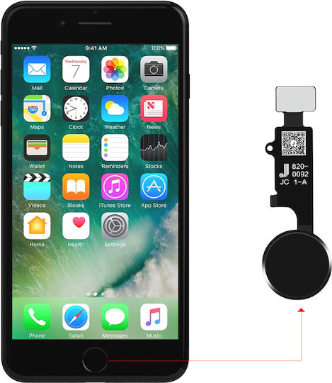 Clappio Home Button Iphone Se 2020 8 7 Main Connection Cable Black