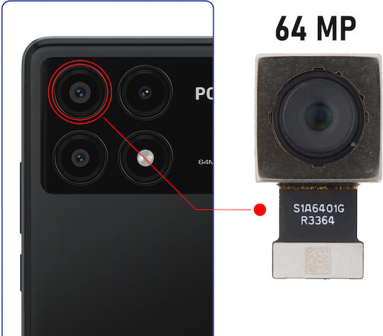 Clappio Camera Modul Xiaomi Poco X6 Pro 64mp Black