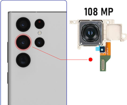 Modul Cameră Clappio Galaxy S22 Ultra 108mp Senzor Principal Negru