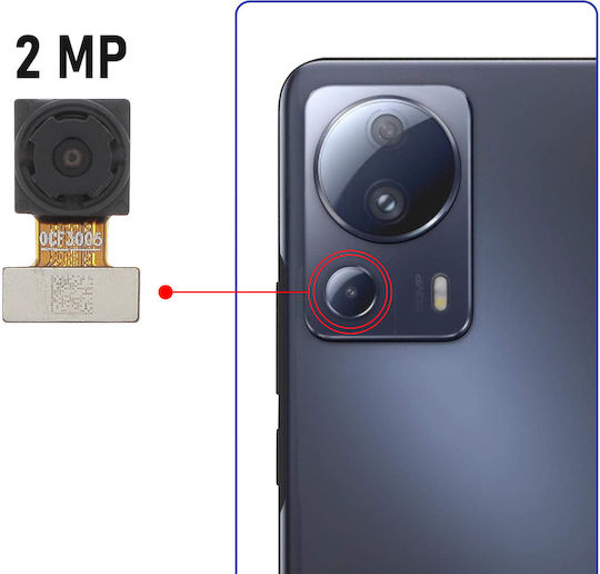 Clappio Kameramodul 13 Lite 5G 2MP Makroobjektiv Schwarz