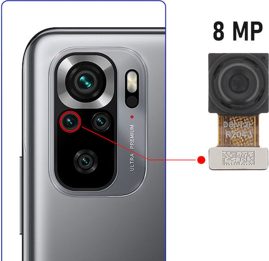 Clappio Camera Modul Redmi Note 10/10s Ultra Wide-angle 8mp Sensor Black