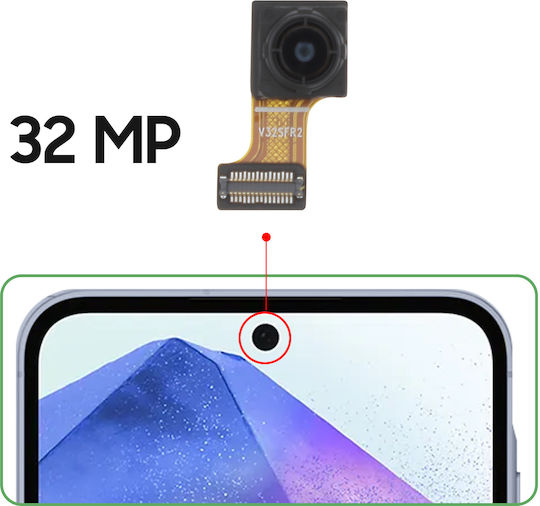 Samsung Frontkamera Galaxy A55 32MP Selfie-Sensor Original Service Pack Schwarz