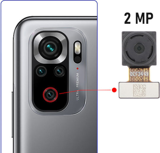 Clappio Kameramodul Redmi Note 10/10s 2MP Makroobjektiv Schwarz