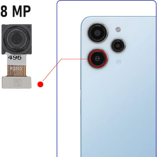 Clappio Camera Modul Redmi 12 Ultra Wide-angle 8mp Sensor Black