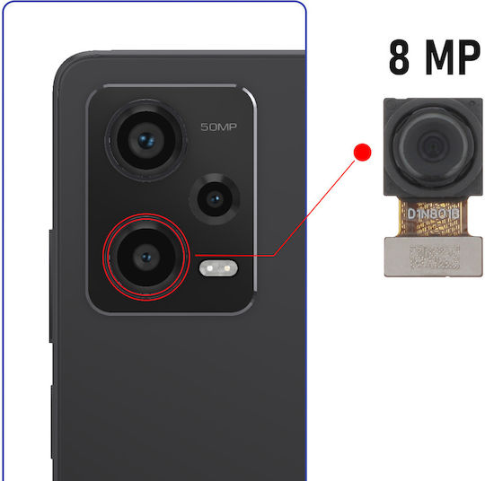 Clappio Kameramodul 12t/redmi Note 12 Pro Ultra-Weitwinkel 8mp Sensor Schwarz