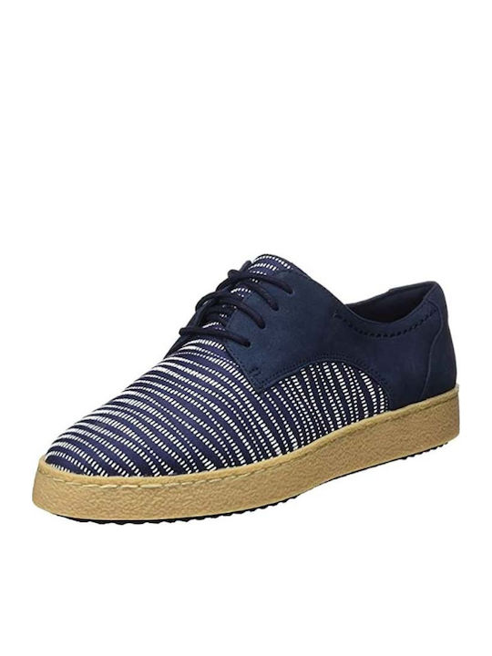 Leder Damen Oxfords in Marineblau Farbe