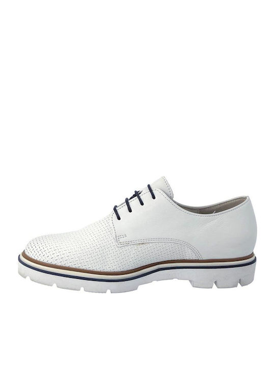 Derby Din Piele Oxford-uri Pentru Femei În Culoare Albă