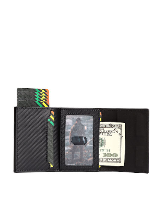 Men's Wallet Cards with RFID and Slide Mechanism Black