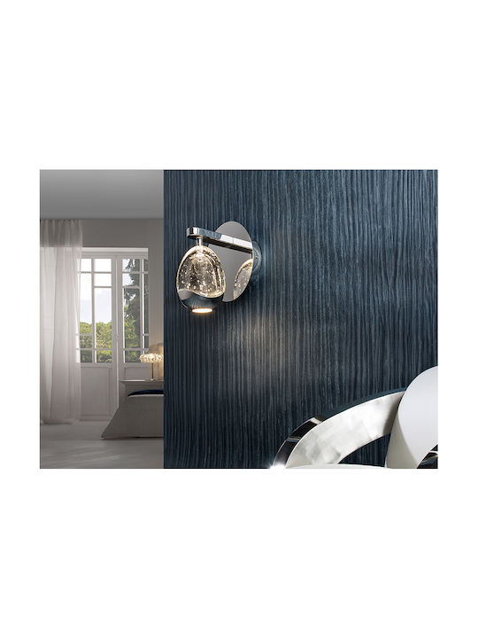 Rocio Leuchte Wand mit Integrierter LED und Warmweißes Licht Silber 13x19cm