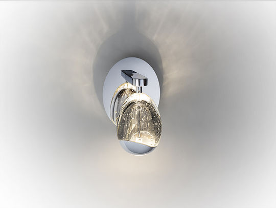 Rocio Leuchte Wand mit Integrierter LED und Warmweißes Licht Silber 13x19cm