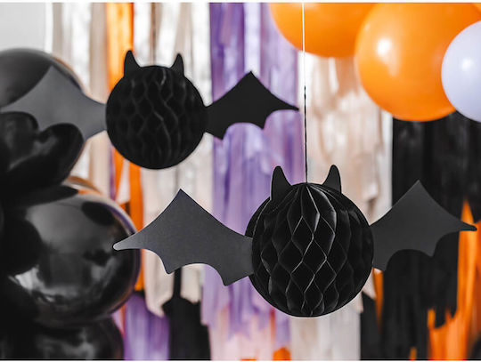 PartyDeco Bat Hanging Ornament for Party Halloween in Black Color 15cm
