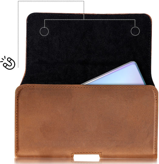 Avizar Belt Case Smartphones 155 X 85 X 15 Mm Universal Protection Light Brown