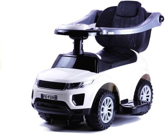 Lean Toys Количка Езда На С Ръкохватка За Родител Бяла