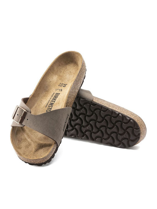 Madrid Birko-flor Women's Flat Sandals Mocca Narrow Fit