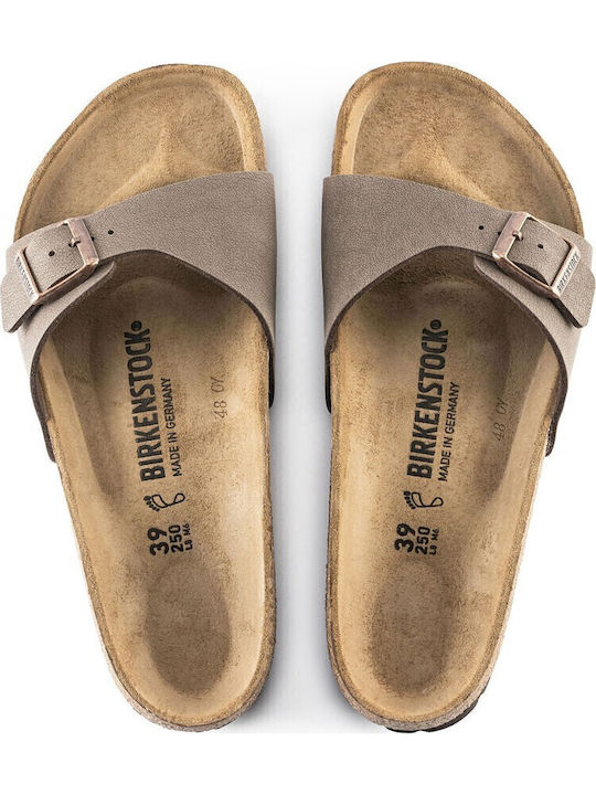 Madrid Birko-flor Women's Flat Sandals Mocca Narrow Fit