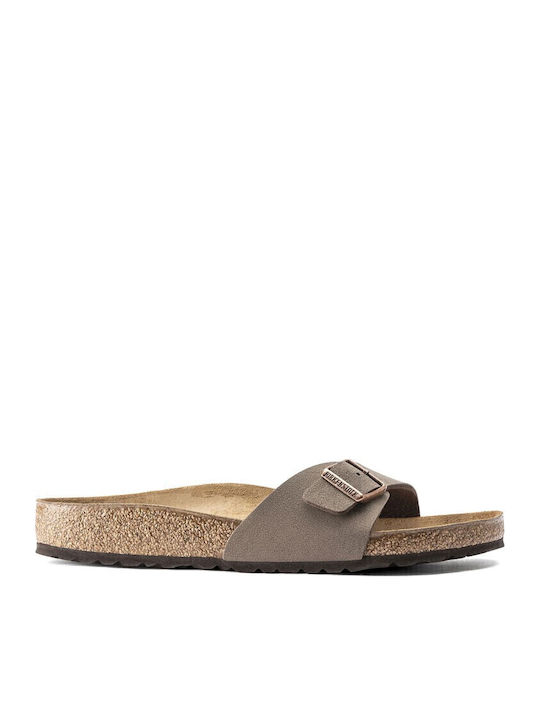 Madrid Birko-flor Women's Flat Sandals Mocca Narrow Fit