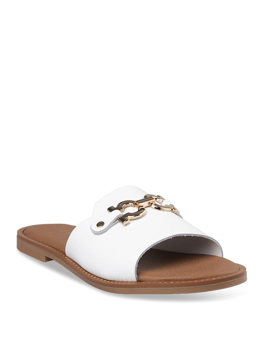 Tsouderos Shoes Women's Flat Sandals in White Color