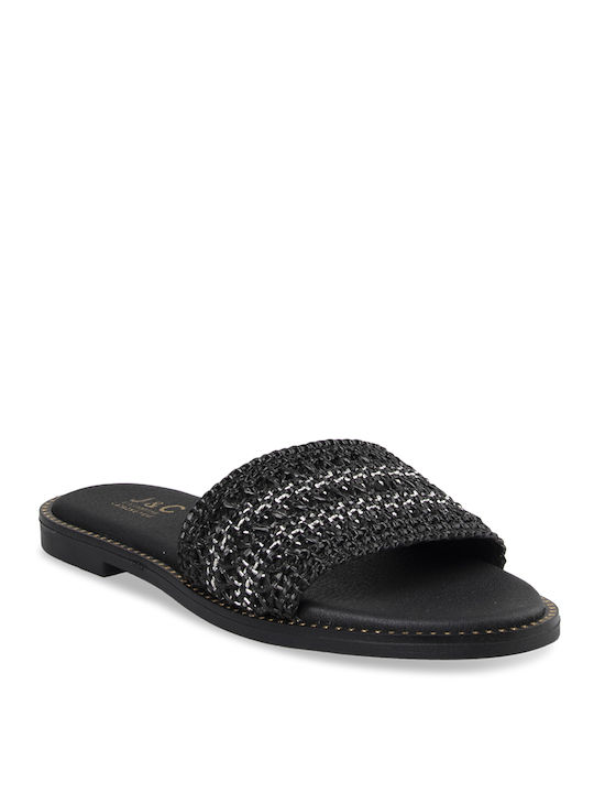 Tsouderos Shoes Women's Flat Sandals in Black Color