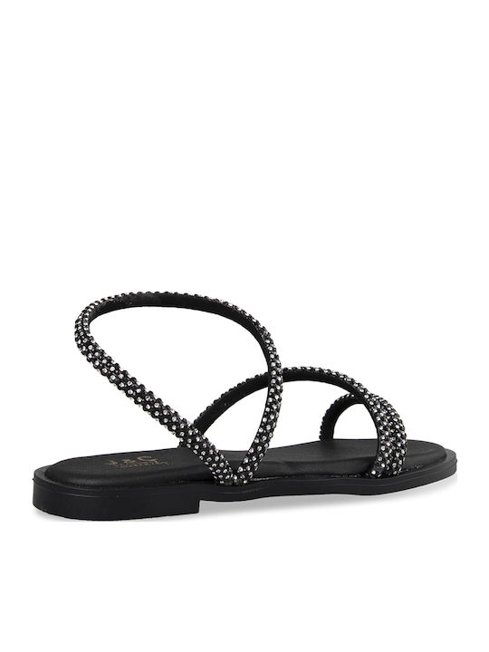 Women's Flat Sandals in Black Color