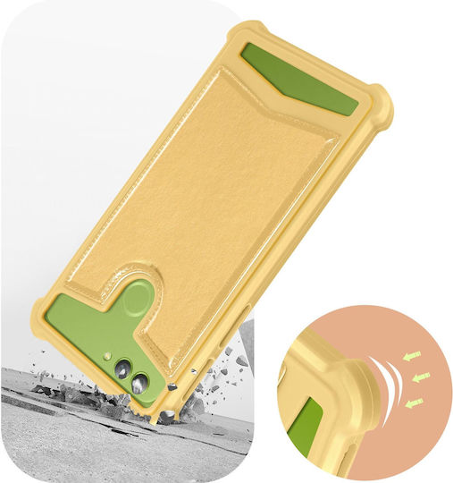 Universal Faux-leather Shock Absorbing Case 4.7" 5.3" Smartphones – Gold