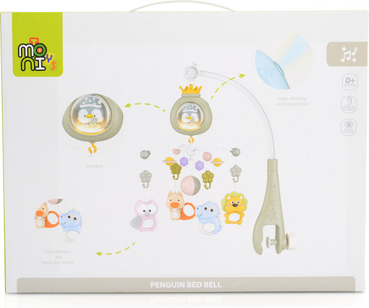 Moni Mobile for Cot with Music and Rotation Penguin for 0++ Months