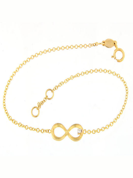 Ios Bracelet Chain with design Infinity made of Gold 14K with Zircon