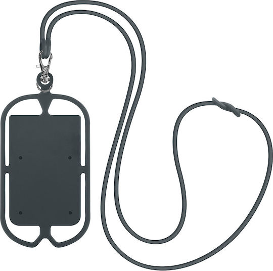 Husă universală cu șnur pentru smartphone-uri, suport pentru carduri, seria Neckpouch, gri