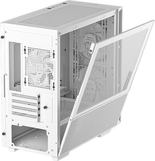 Deepcool CH360 Gaming Micro Tower Carcasă PC cu Deschidere Laterală și Sistem Iluminare RGB Albă