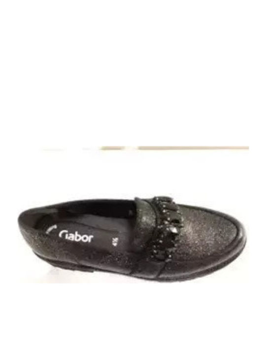 Δερμάτινα Γυναικεία Loafers σε Μαύρο Χρώμα