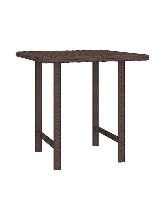 Auxiliary Outdoor Free Standing Rattan Table Brown 40x40xcm