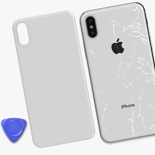 Capac baterie Clappio compatibil iPhone X argintiu
