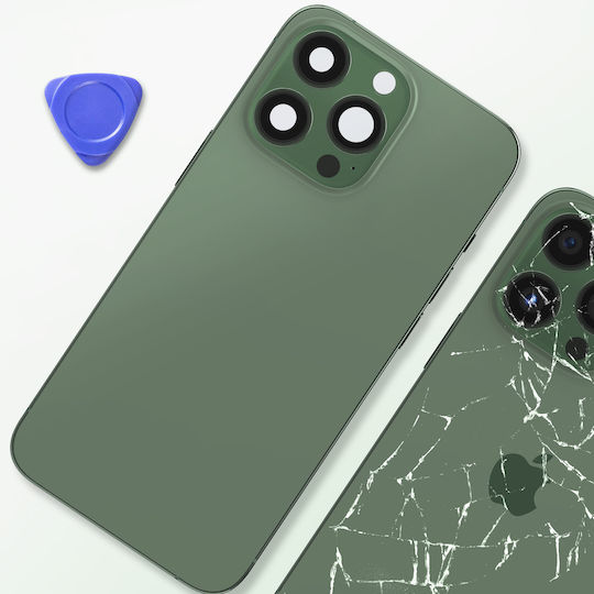 Clappio Frame + Battery Cover Iphone 13 Pro Rear Window Khaki