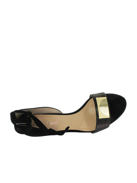 Clarks Amali Piele Sandale dama cu Toc Mediu in Culorea Negru