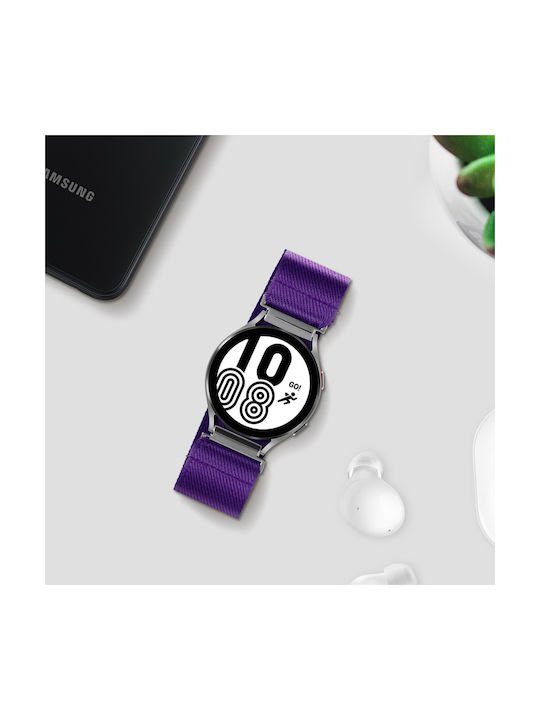 Bracelet for Your Galaxy Watch 4 in Purple Auto-Adjustable Nylon Weave