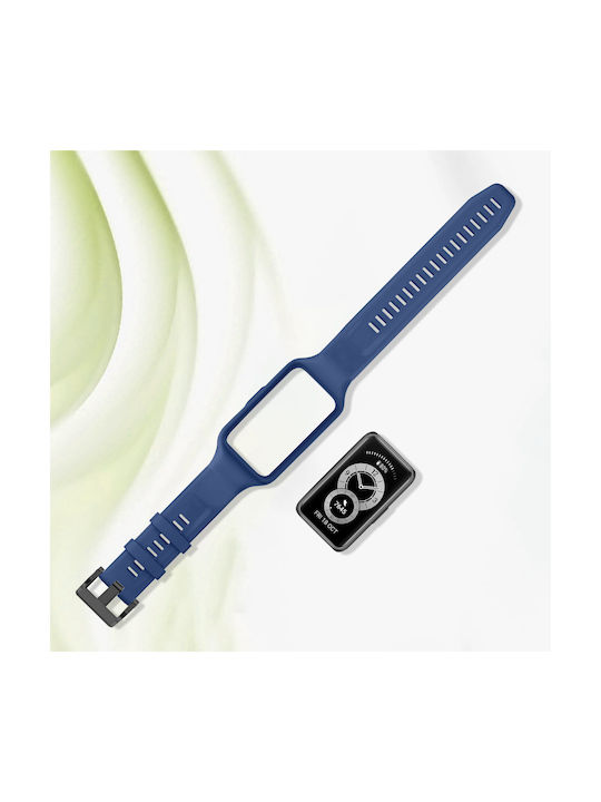 Гъвкава силиконова каишка за Huawei Band 7 6 Pro Honor Band 6, синя