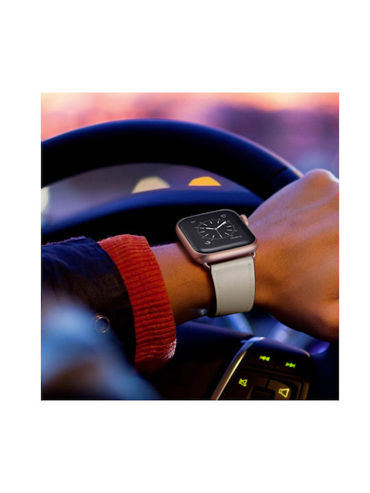 Apple Watch 41mm 40mm 38mm Echtlederarmband Beige