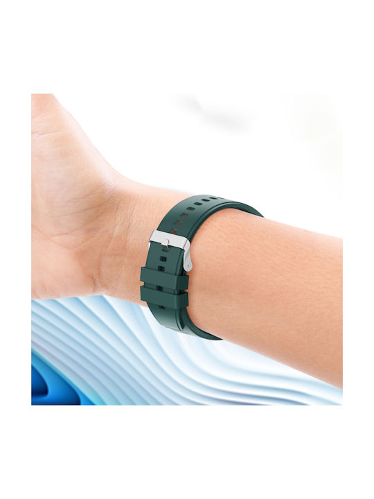 Huawei Watch Gt Runner Strap Reinforced Silicone Silver Buckle Green