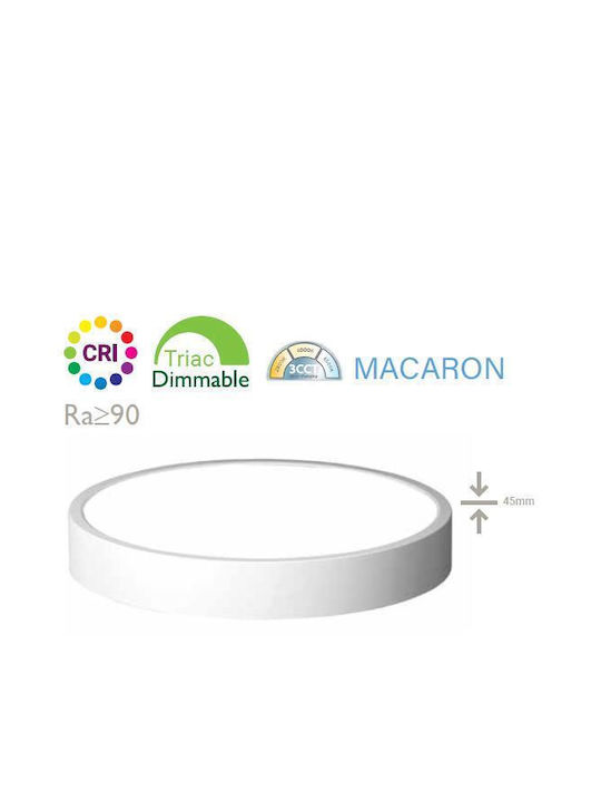 Fos me Round LED Panel 24W with Warm White Light 2880K 30cm