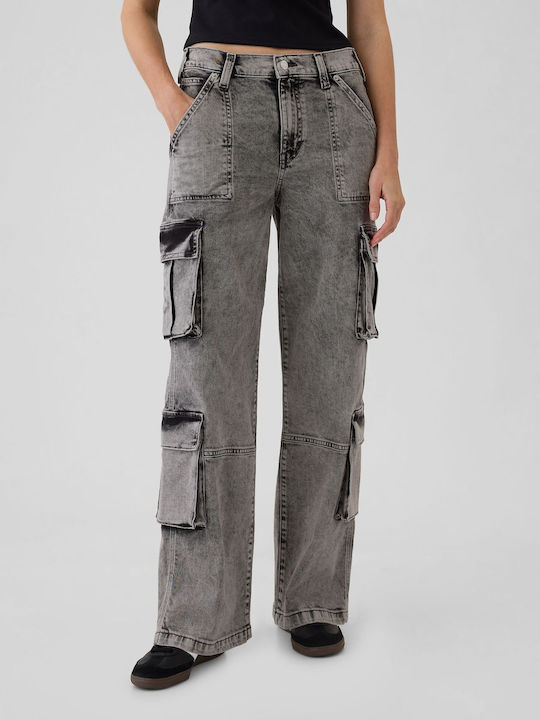 '90s Damenjeans Mittelhohe Taille in Lockerer Passform Acid Black