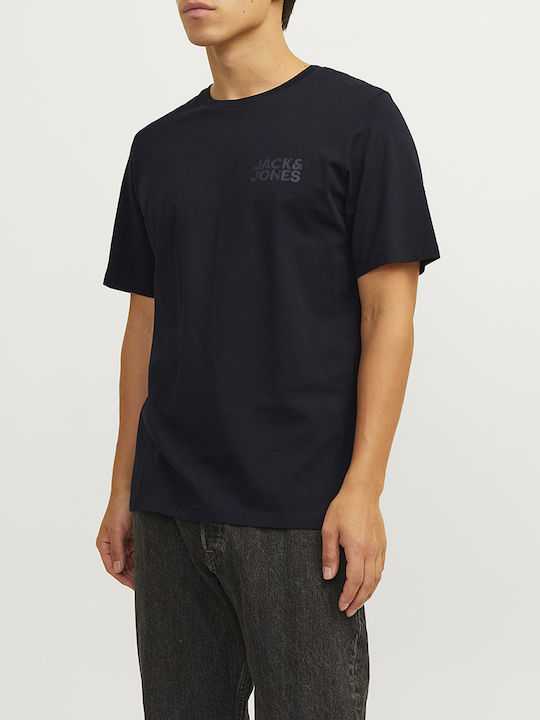 Jack & Jones Print T-shirt Bărbătesc cu Mânecă Scurtă Black