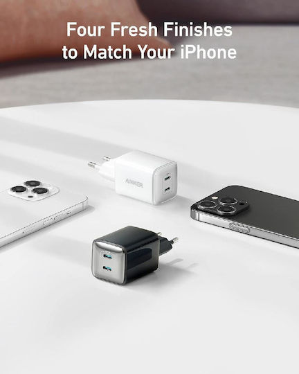 Anker Charger Without Cable GaN with 2 USB-C Ports 40W Power Delivery Blacks (521 Nano Pro)