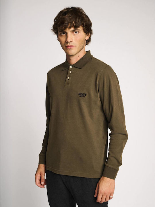 Staff Men's Long Sleeve Blouse Polo Green