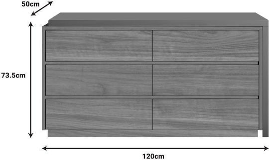 Γραφείο Reaze Ξύλινο Καρυδί-ανθρακί 120x50x73.5εκ.
