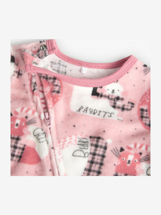 Boboli Babystrampler Langärmliges Samt Pink