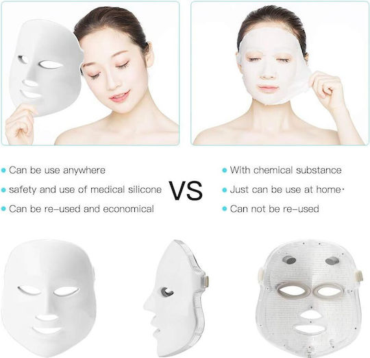 LED Phototherapy Face Mask 150 Lights 7 Colors Anti-Aging Rejuvenation