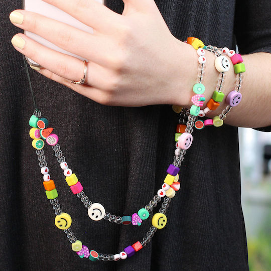 Handykette Schmuck Smiley Früchte 110cm Smile Kollektion Mehrfarbig