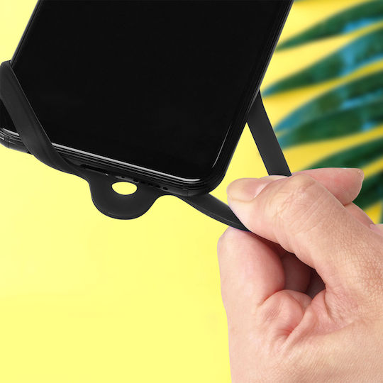 Universal Smartphone Cord Silicone Extendable Adjustable 90cm Black