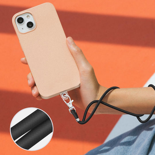 Universelle Smartphone-Kordel Geflochtenes Nylon Etui 90cm Schwarz