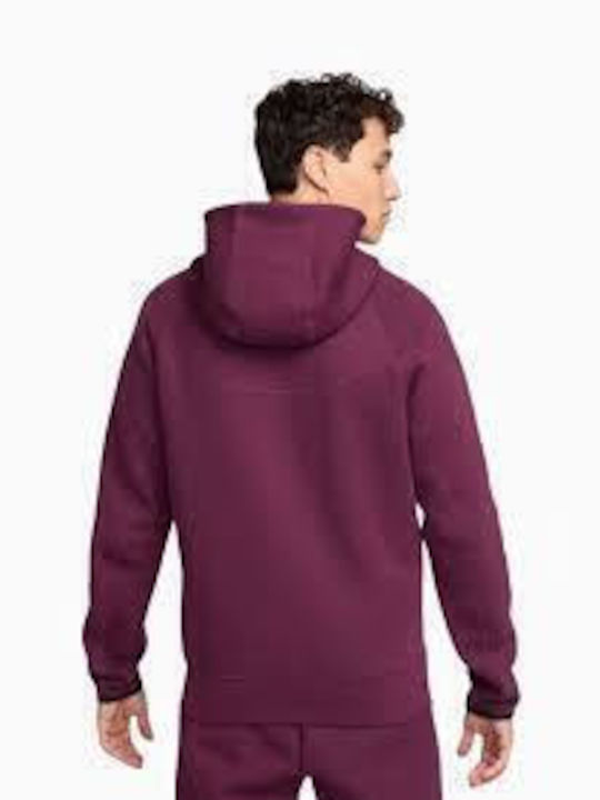 Nike Paris Saint-Germain Tech Fleece Windrunner Burgundy with Hood